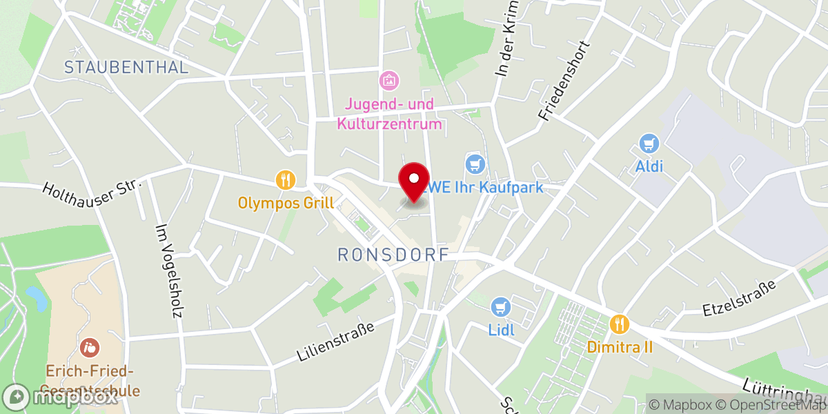 Map showing location of Ev. Kirchengemeinde Ronsdorf - Gemeindebüro