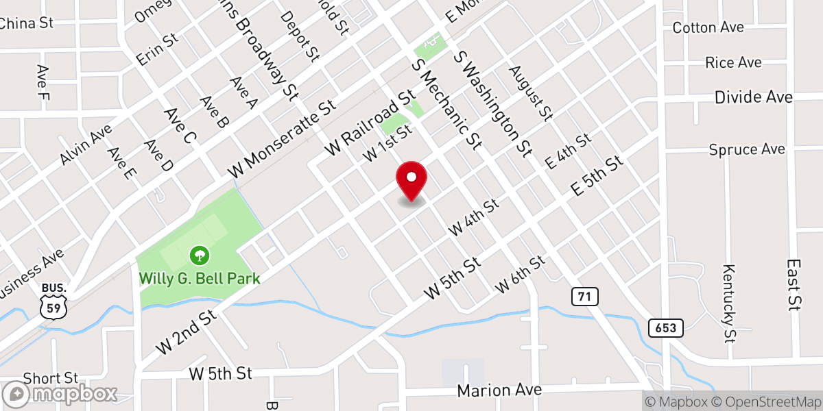 Map showing location of First Lutheran Church