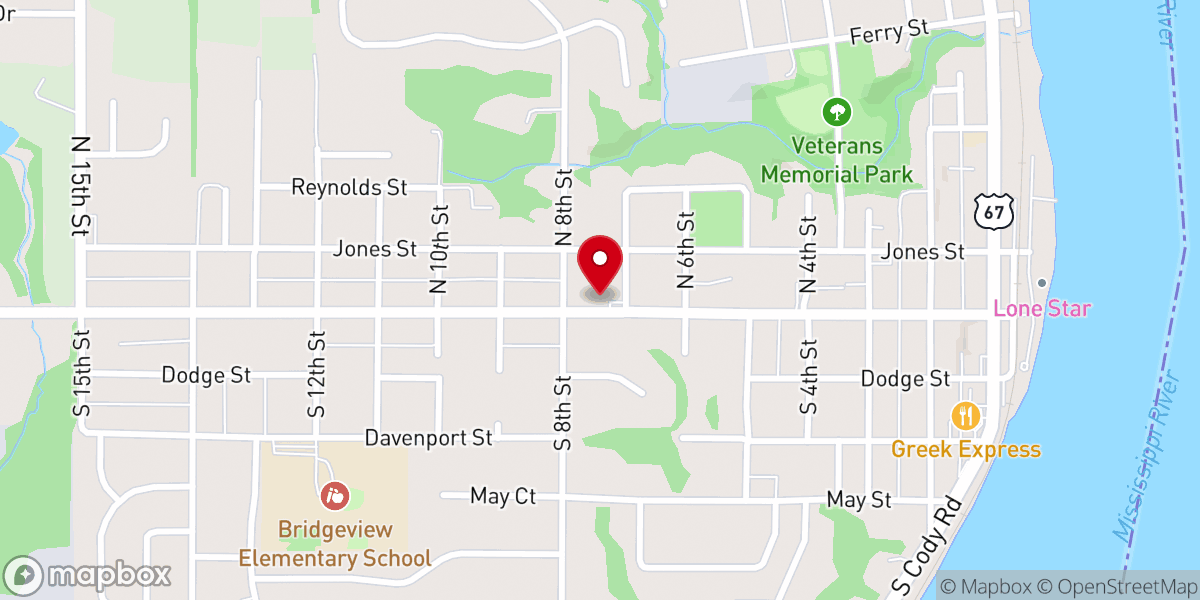 Map showing location of Hope Church
