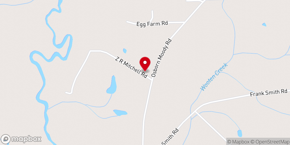 Map showing location of New Bethel Baptist Church