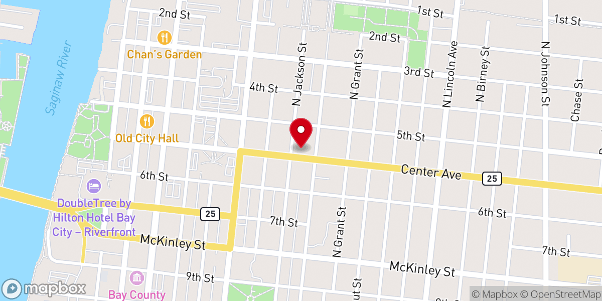 Map showing location of First Presbyterian Church