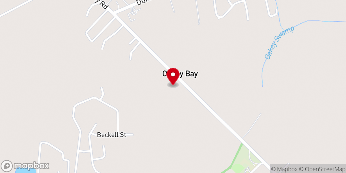 Map showing location of Oakey Swamp Baptist Church