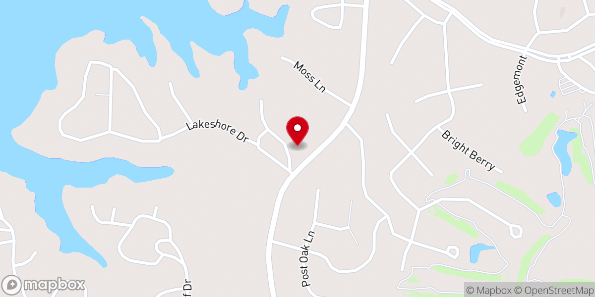Map showing location of Rayburn Baptist Church