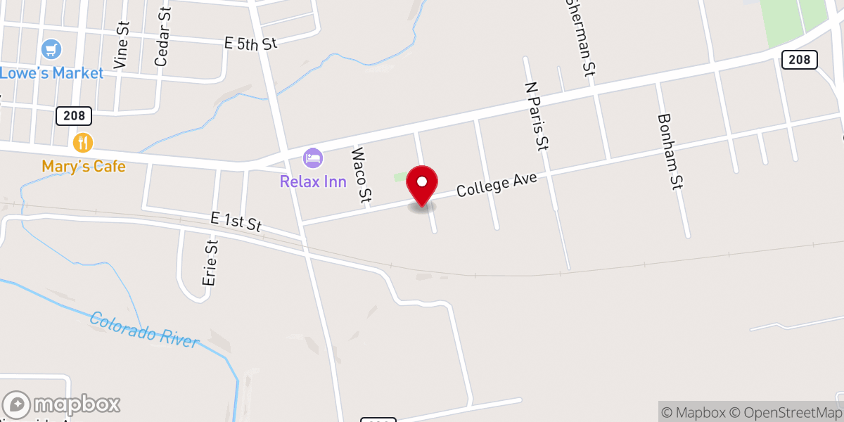 Map showing location of College and Dallas Church of Christ