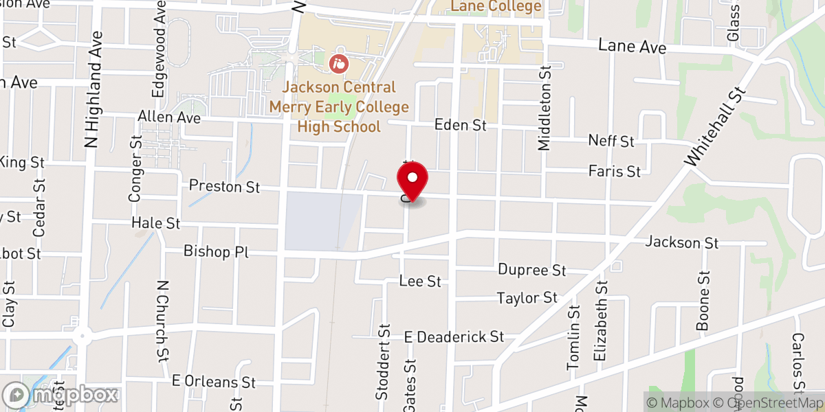 Map showing location of St James Missionary Baptist Church