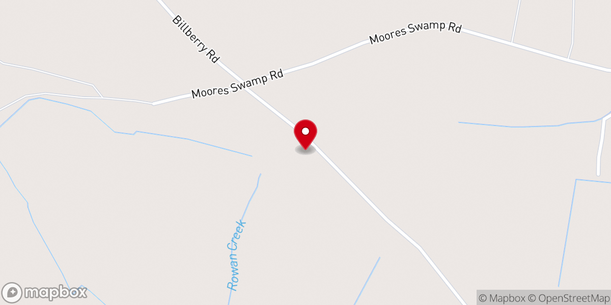 Map showing location of Moore Swamp AME Church