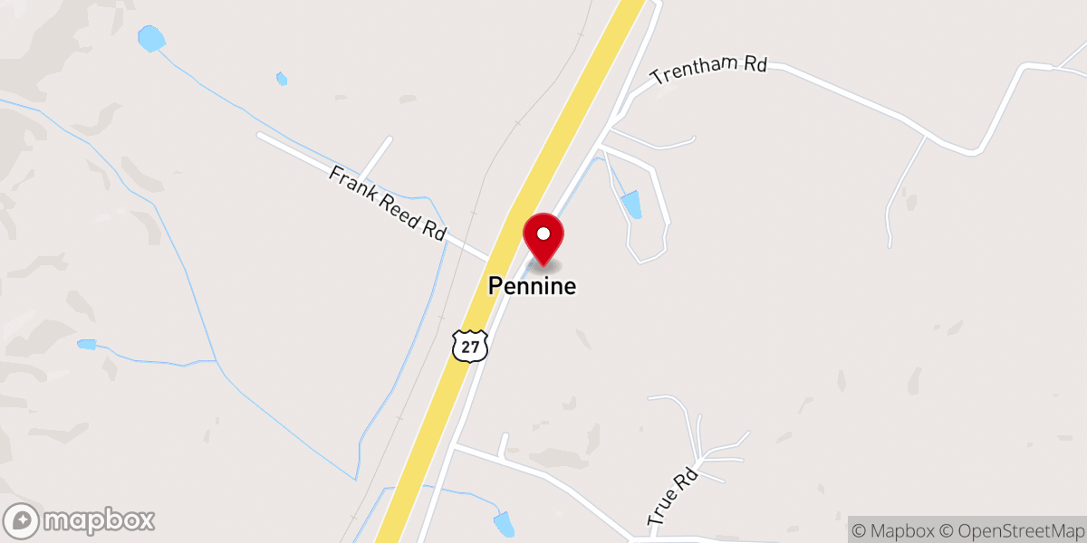 Map showing location of Pennine Baptist Church