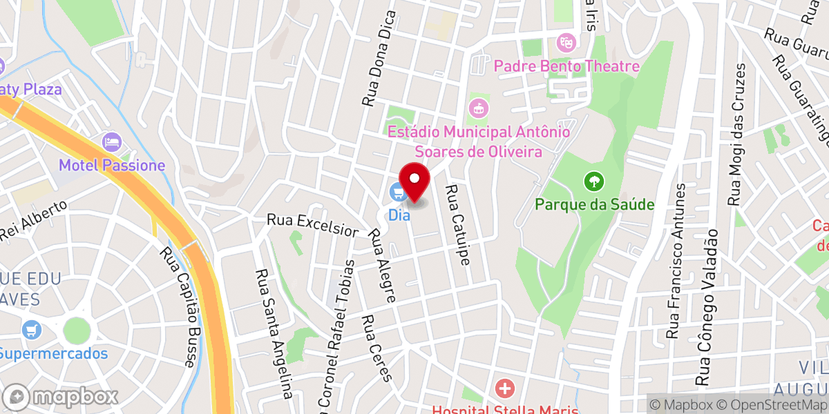 Map showing location of Igreja Batista Luz