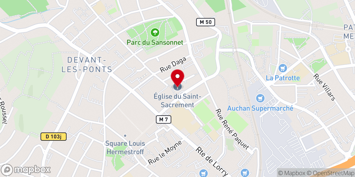 Map showing location of Église du Saint-Sacrement de Metz