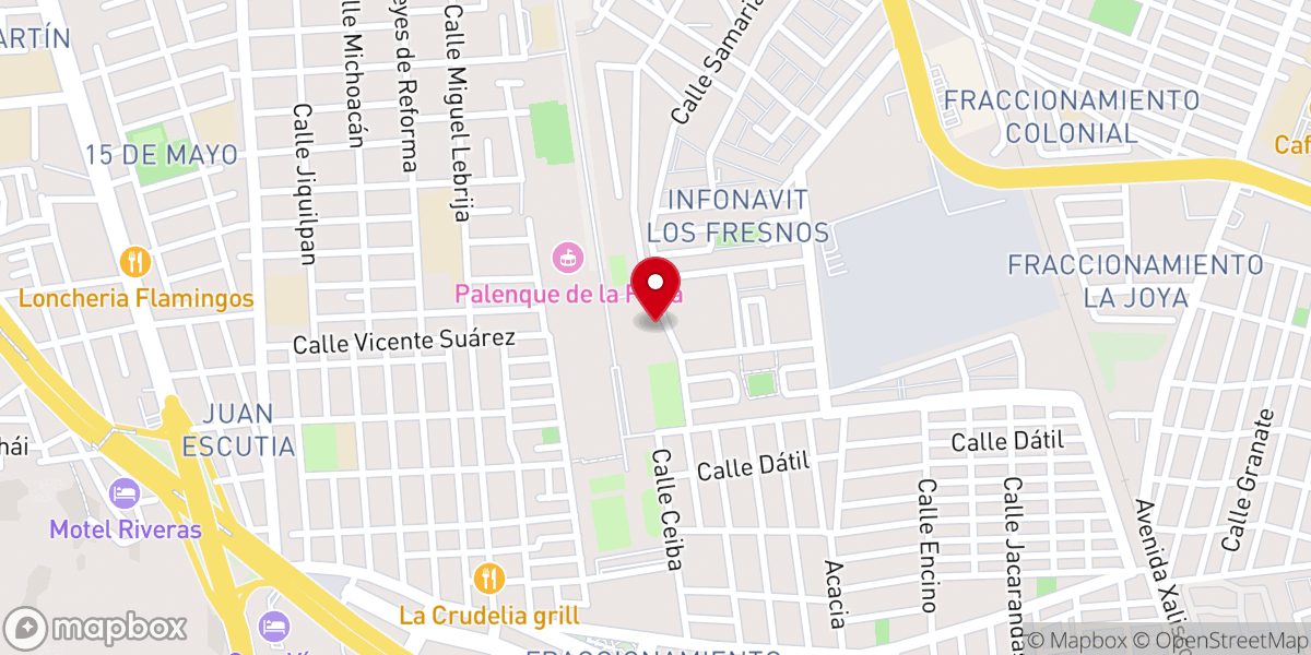 Map showing location of Templo Nuestra señora de la paz