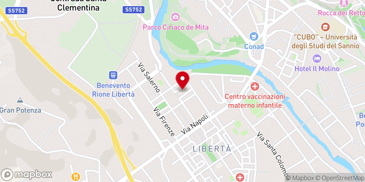 Map showing location of Chiesa di San Modesto