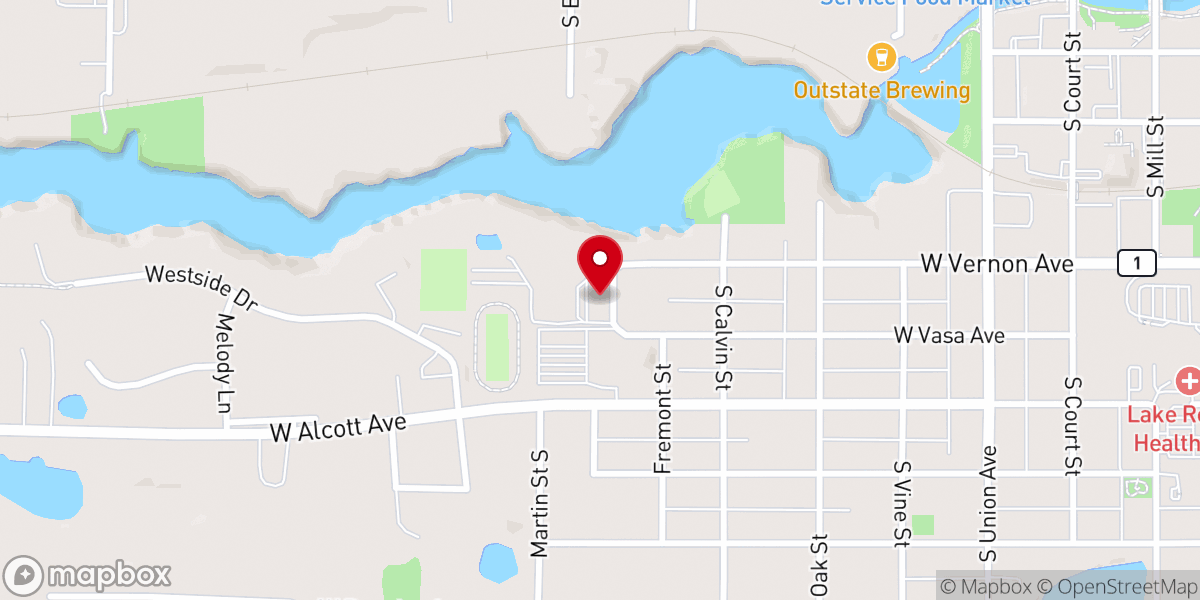Map showing location of Hillcrest Lutheran Academy - Upper Campus