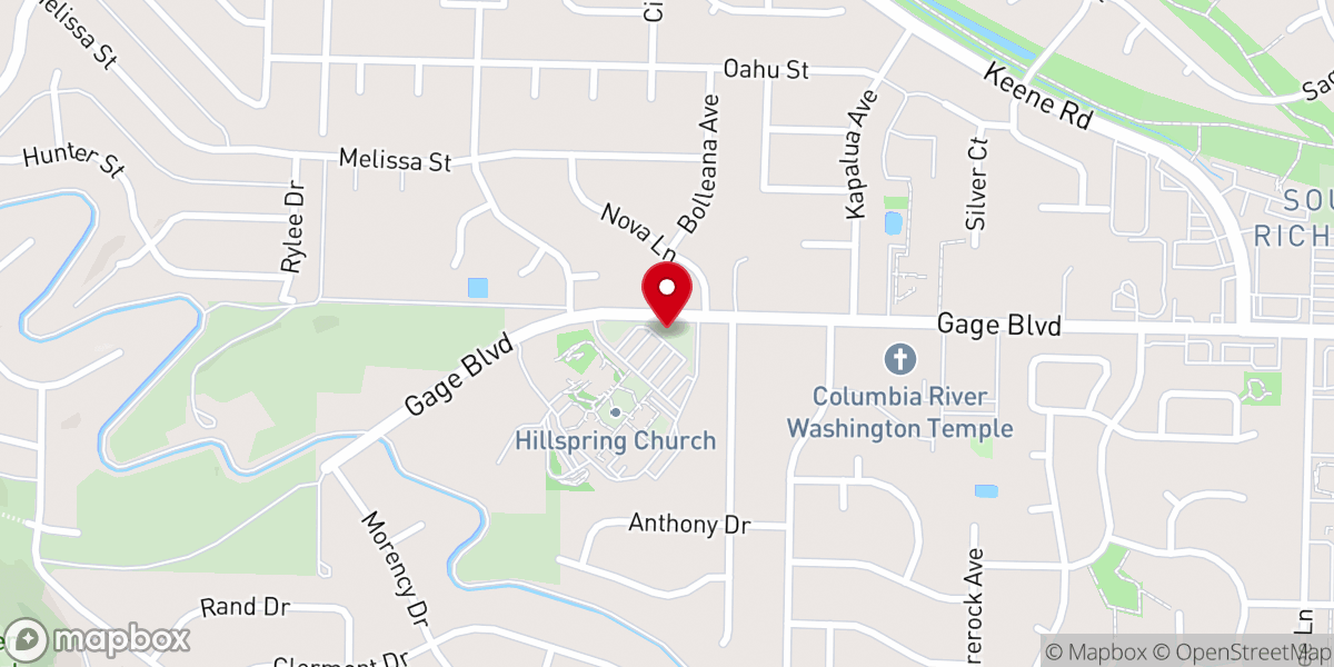 Map showing location of Hillspring Sprouts Preschool
