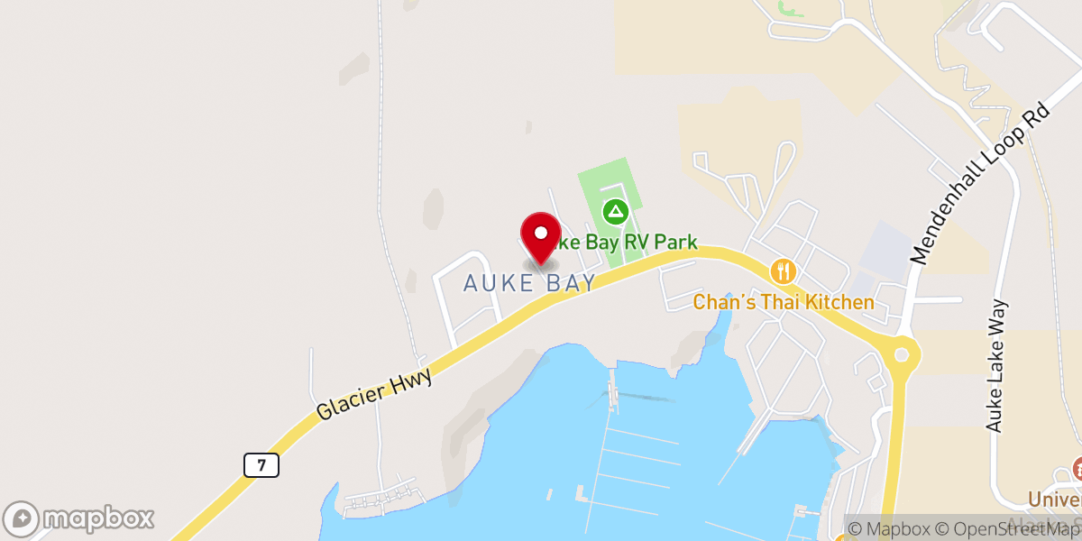 Map showing location of Echo Ranch Bible Camp - Auke Bay office
