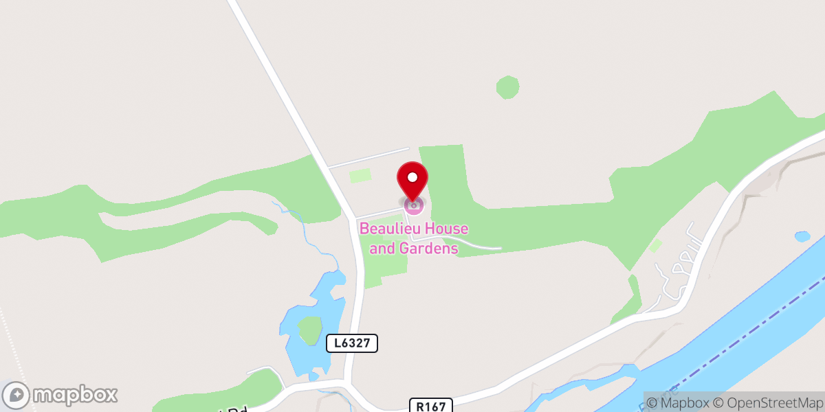 Map showing location of Beaulieu House and Garden.