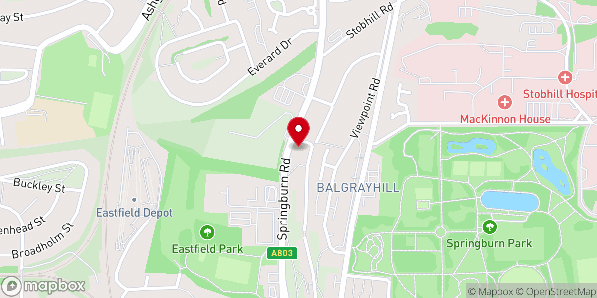 Map showing location of Springburn Baptist Church