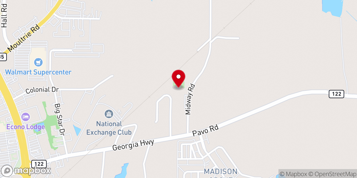 Map showing location of Midway CME Church