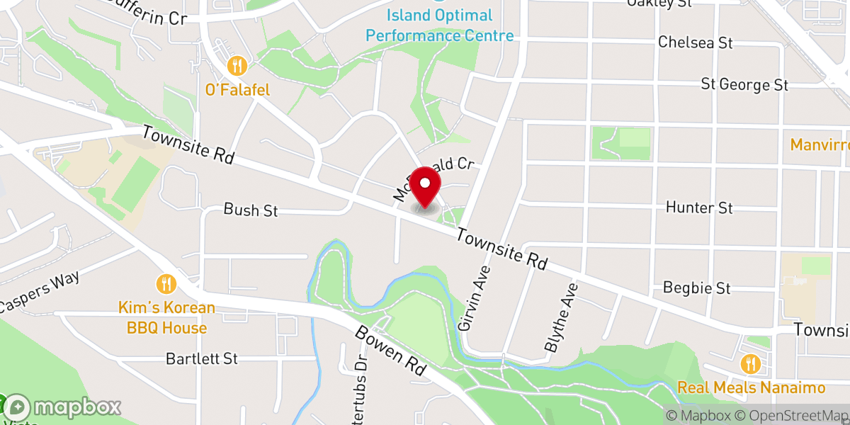 Map showing location of Nanaimo Family Life Association