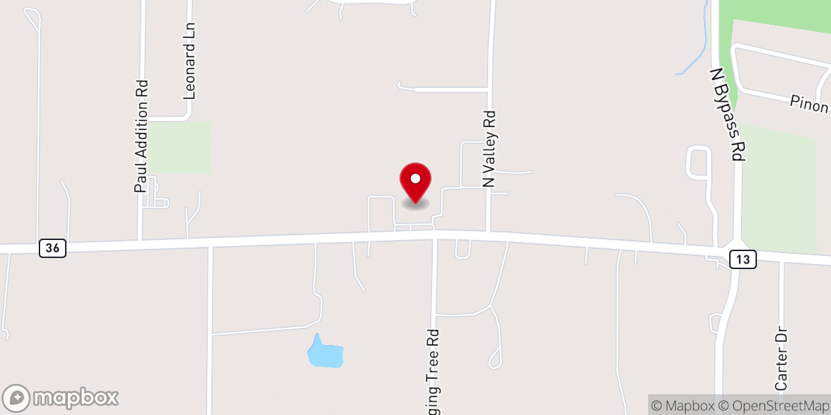 Map showing location of Valley Baptist Church