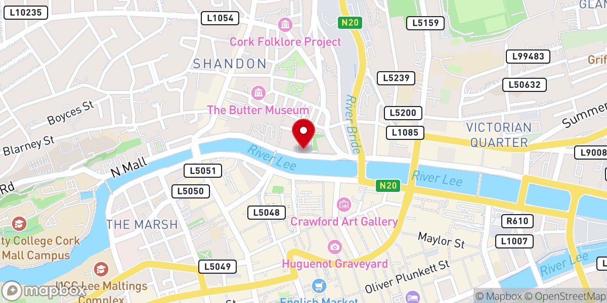 Map showing location of St Mary’s Dominican Church, Shandon