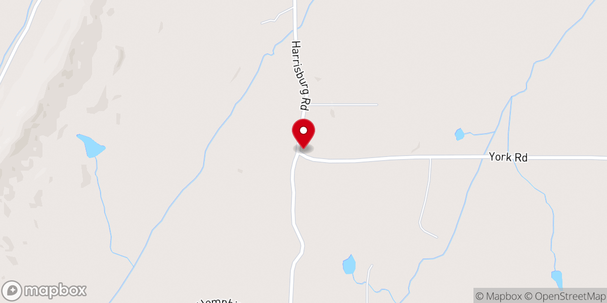 Map showing location of Harrisburg Church