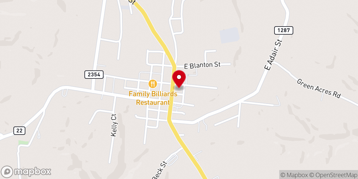 Map showing location of First Christian Church