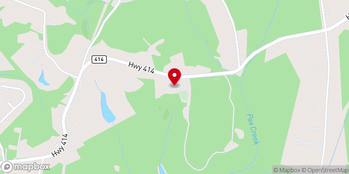Map showing location of New Salem Baptist Church