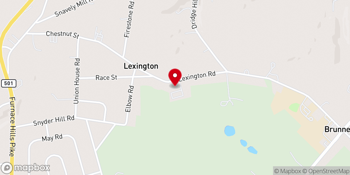 Map showing location of Midway Mennonite Reception Center