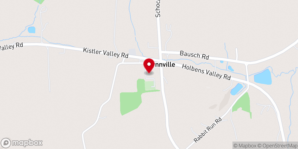 Map showing location of Blue Mountain Mennonite Church