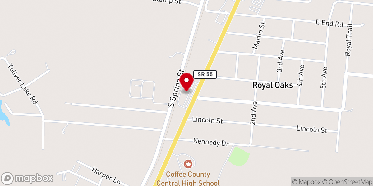Map showing location of Canvas Community Church
