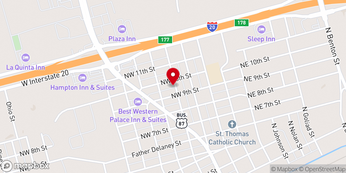 Map showing location of Bakers Chapel African Methodist Episcopal Church