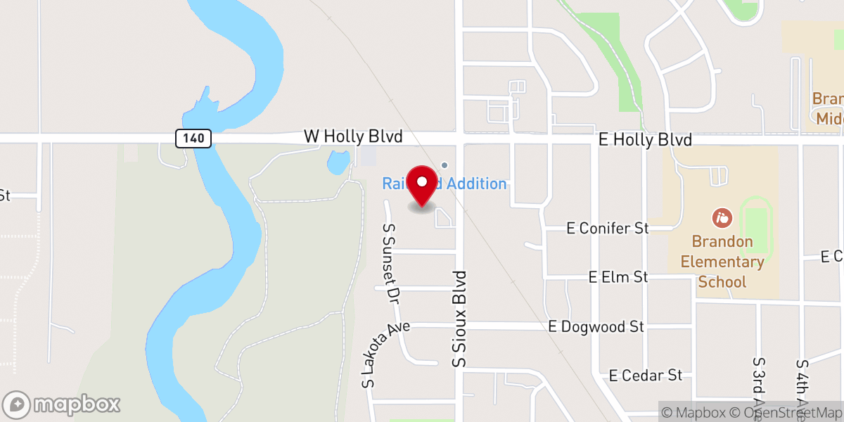 Map showing location of Brandon Valley Assembly of God
