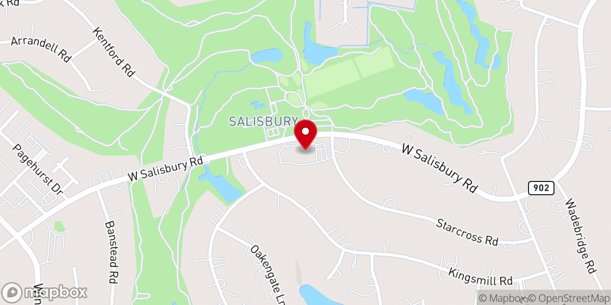 Map showing location of Salisbury Presbyterian Church