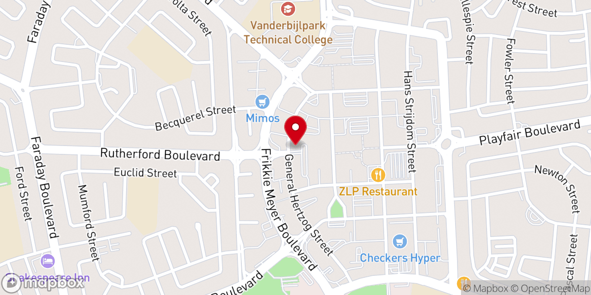 Map showing location of Christ Embassy Vanderbijlpark