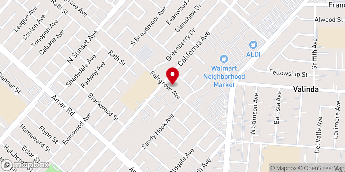 Map showing location of La Puente Foursquare Church