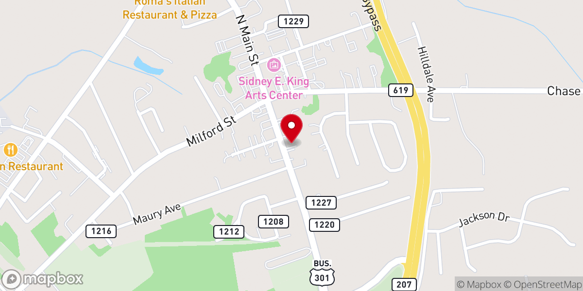 Map showing location of Shiloh Baptist Church