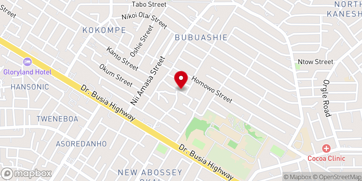 Map showing location of Presbyterian Church Of Ghana (Fritz Ramseyer Memorial Congregation)