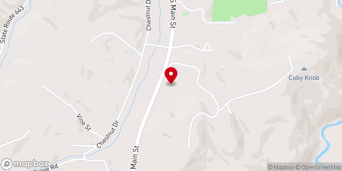 Map showing location of Hillcrest Baptist Church