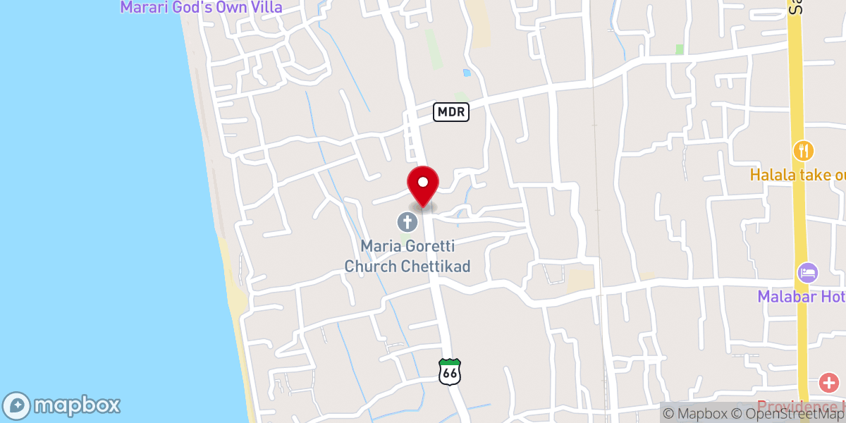 Map showing location of St. Maria Goretti Church