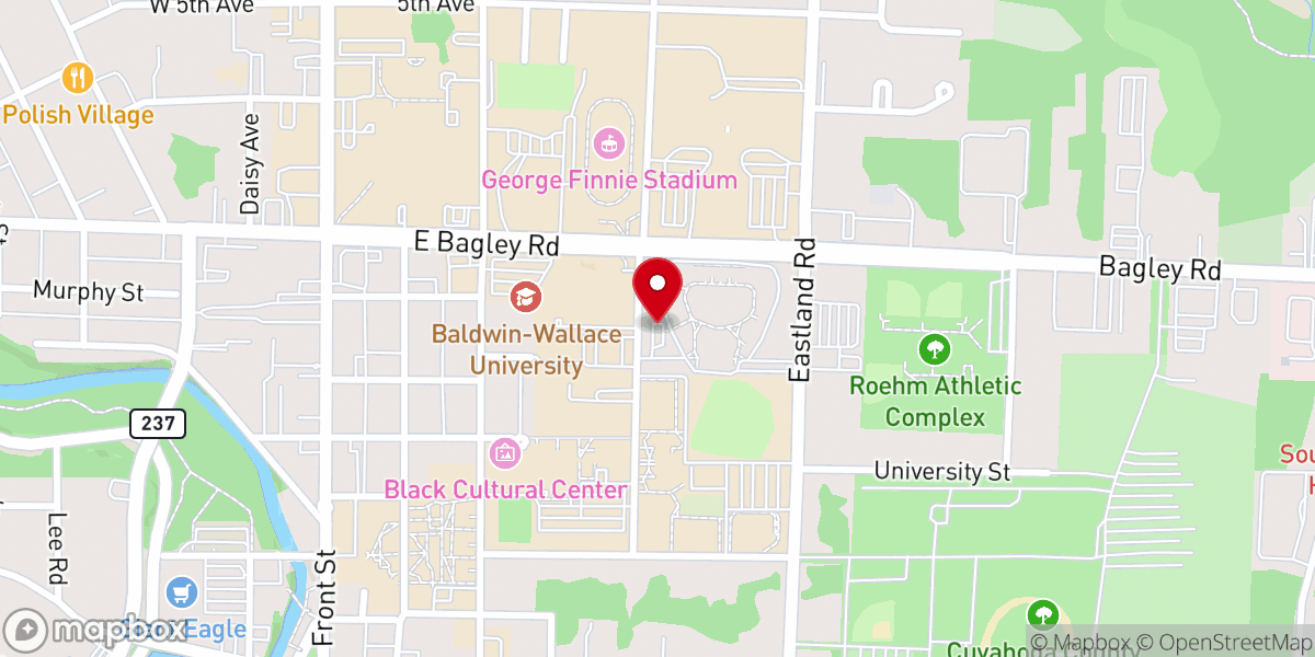 Map showing location of Reinberger Chapel
