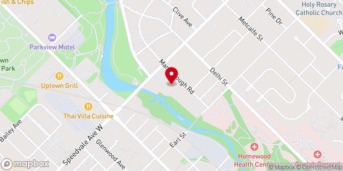 Map showing location of Parkview Church