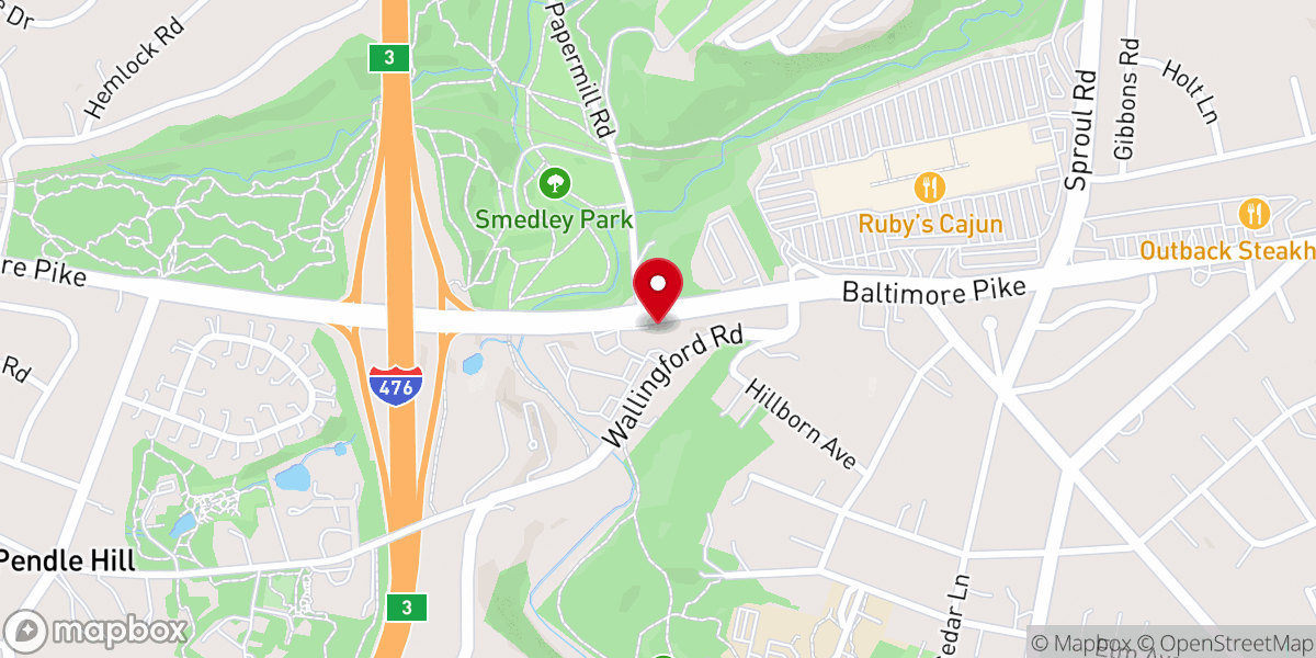 Map showing location of Victoria Baptist Church