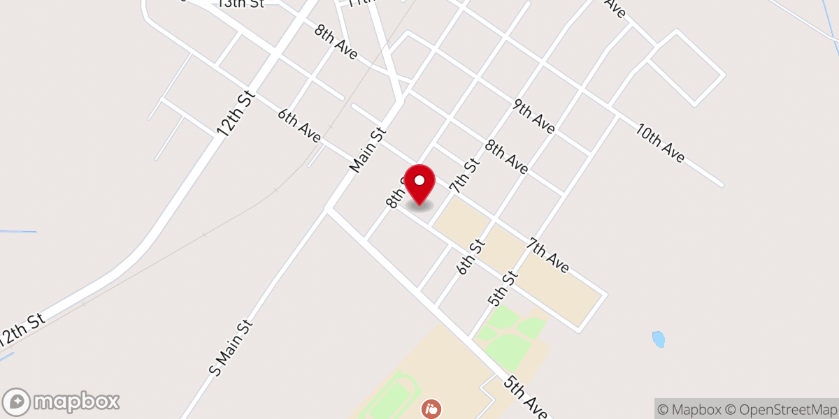 Map showing location of Erie Christian Church