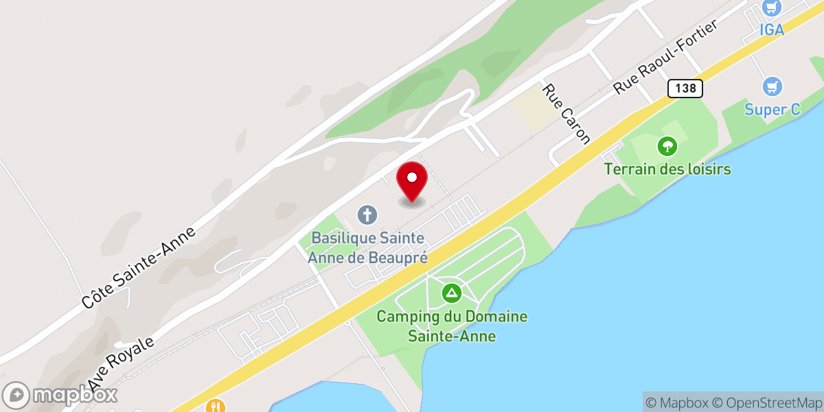 Map showing location of Basilique Sainte-Anne-de-Beaupré