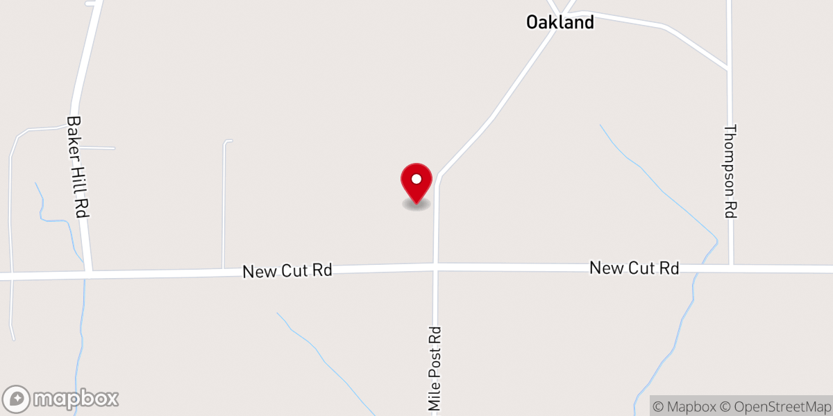 Map showing location of Oakland Church of Christ