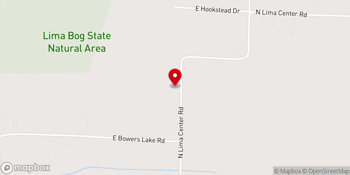 Map showing location of North Lima Presbyterian Church