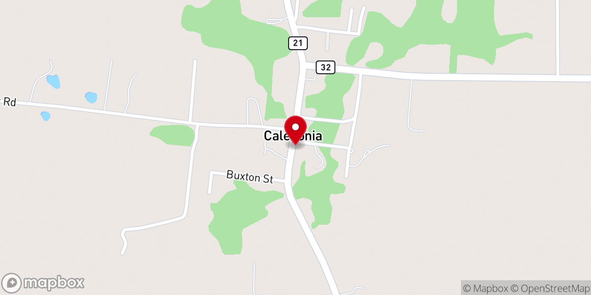 Map showing location of Caledonia Methodist Church