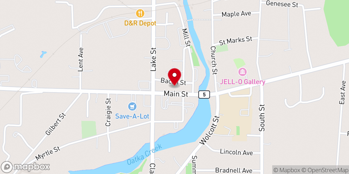 Map showing location of Hope Center of LeRoy
