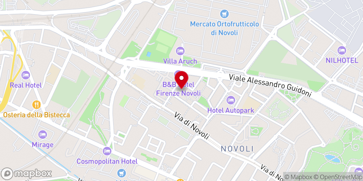 Map showing location of Iglesia Cristiana Pentecostal Aposento Alto Firenze NOVOLI (FRENTE A FERMATA PALAZZI ROSSI (TRAMVIA T2 )