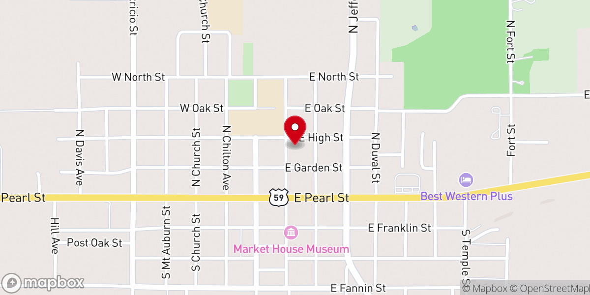 Map showing location of St John's Lutheran Church